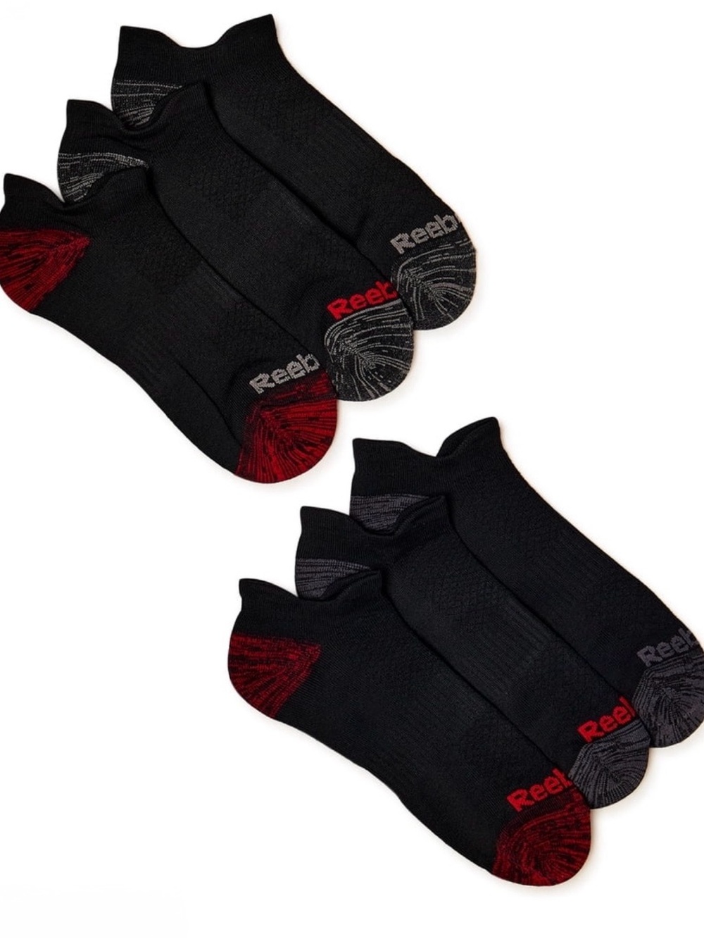 Reebok Men’s Sock, Tech Comfort Nylon Low Cut Socks, 6-Pack Size 6-12.5